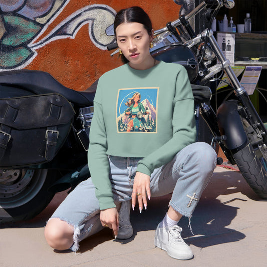 Retro motorbike  Cropped Sweatshirt