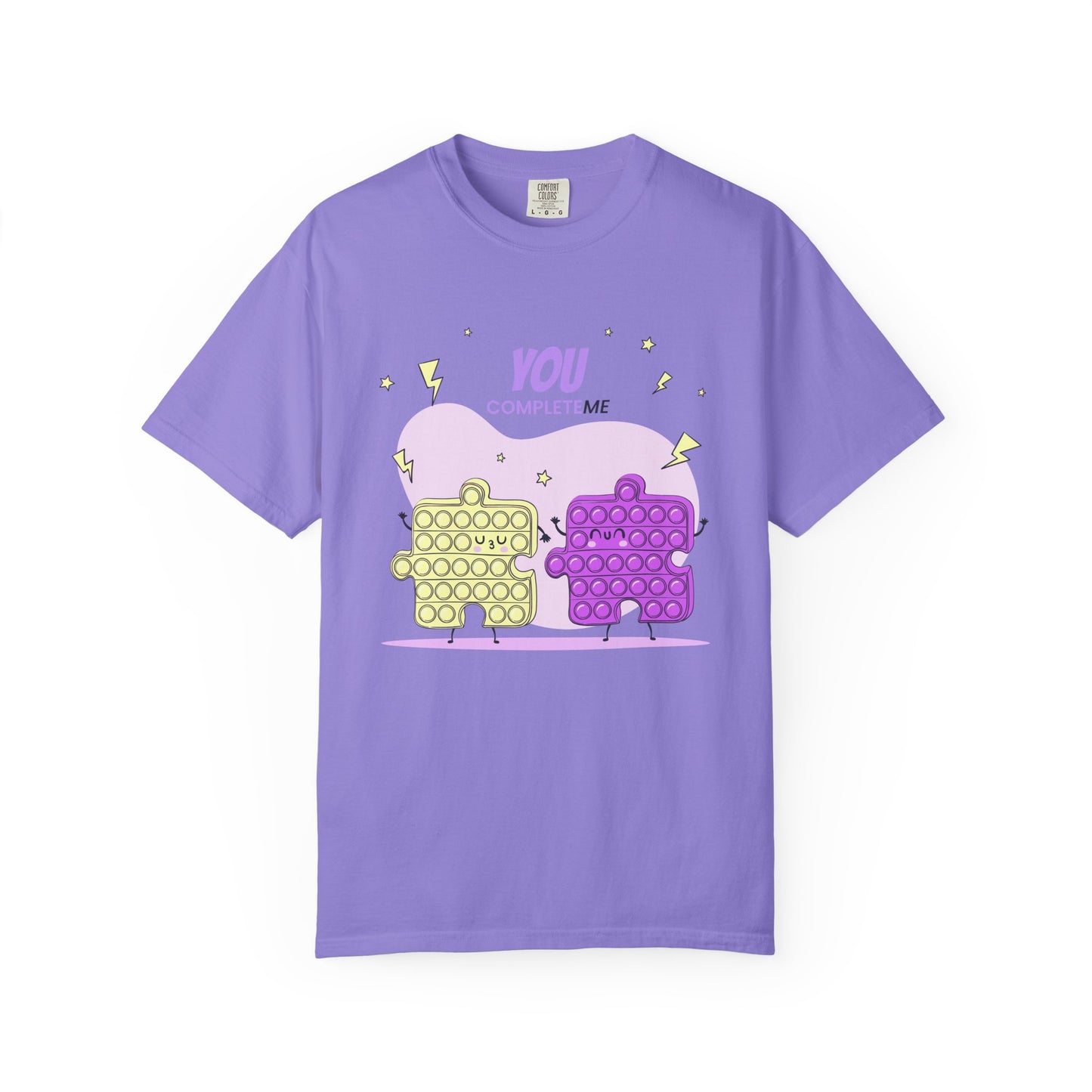Puzzle Pop Fidget Tee — "You Complete Me" Cute Matching Puzzle Piece Shirt