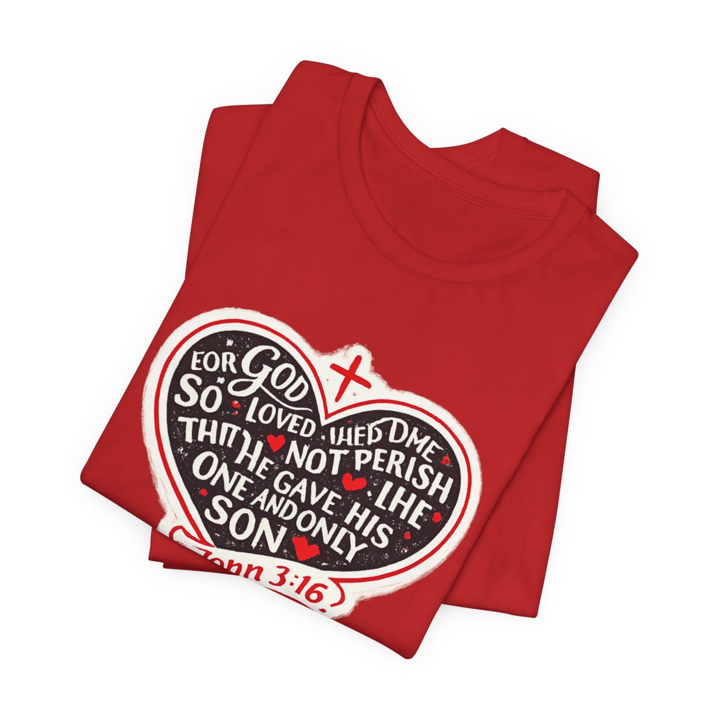 Christian Heart T-Shirt — John 3:16 Bible Verse Tee