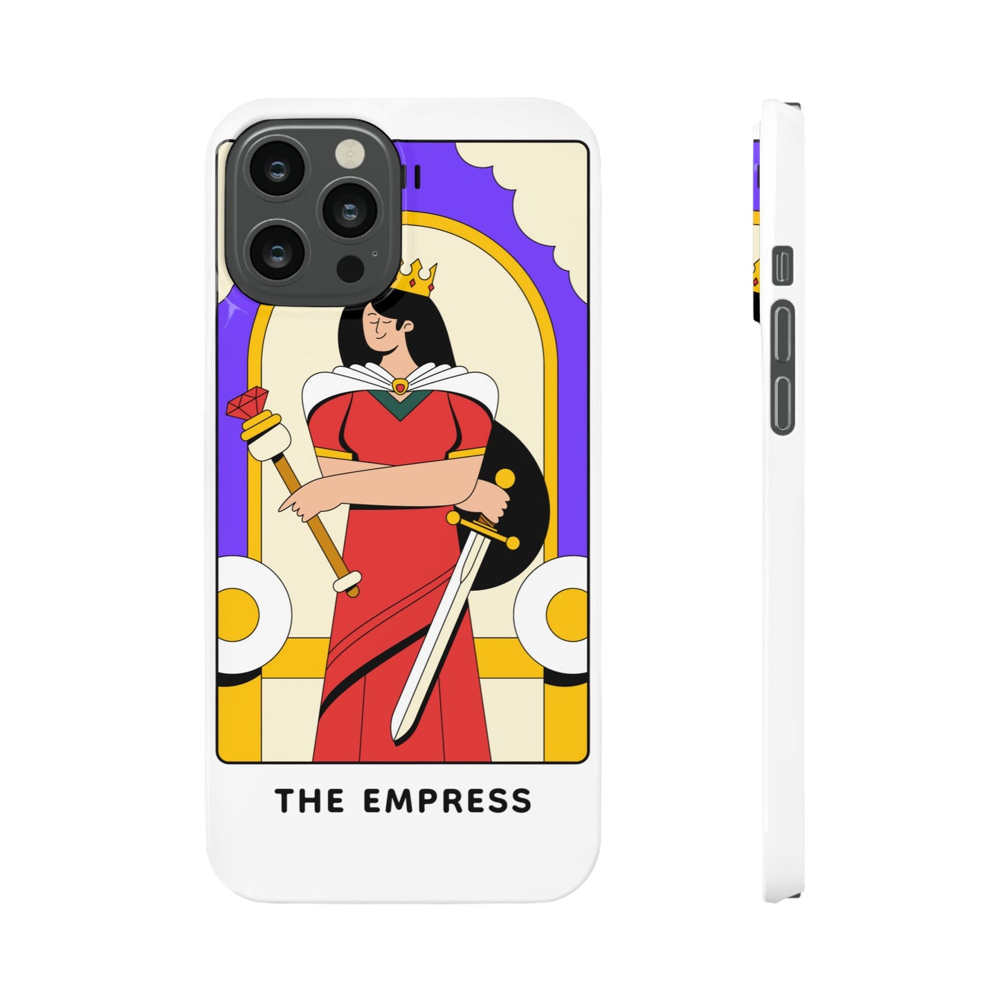 Tarot Empress Slim Phone Case — The Empress Card Design, Feminine Protective Phone Cover