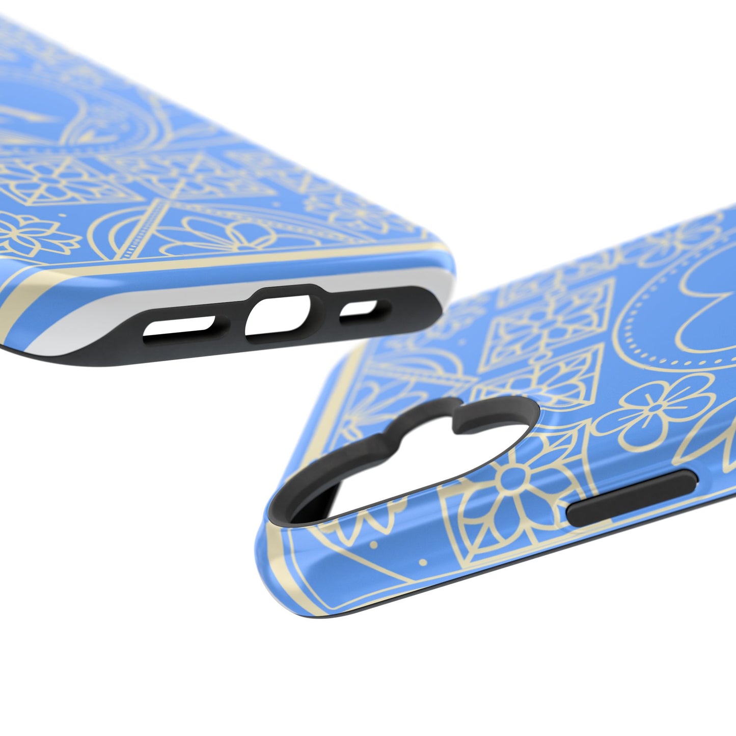 Monogram "K" Blue Floral Magnetic Phone Case — Impact-Resistant