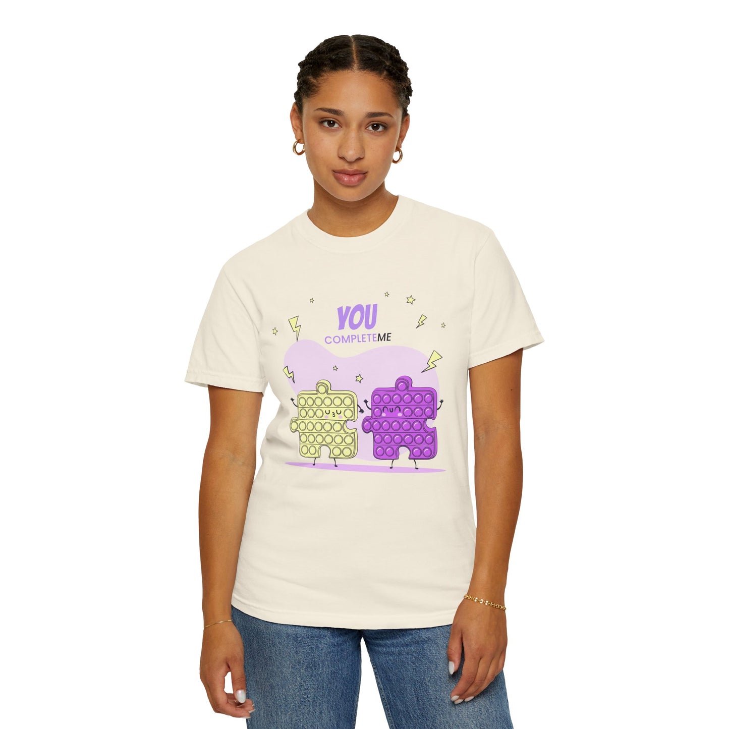 Puzzle Pop Fidget Tee — "You Complete Me" Cute Matching Puzzle Piece Shirt