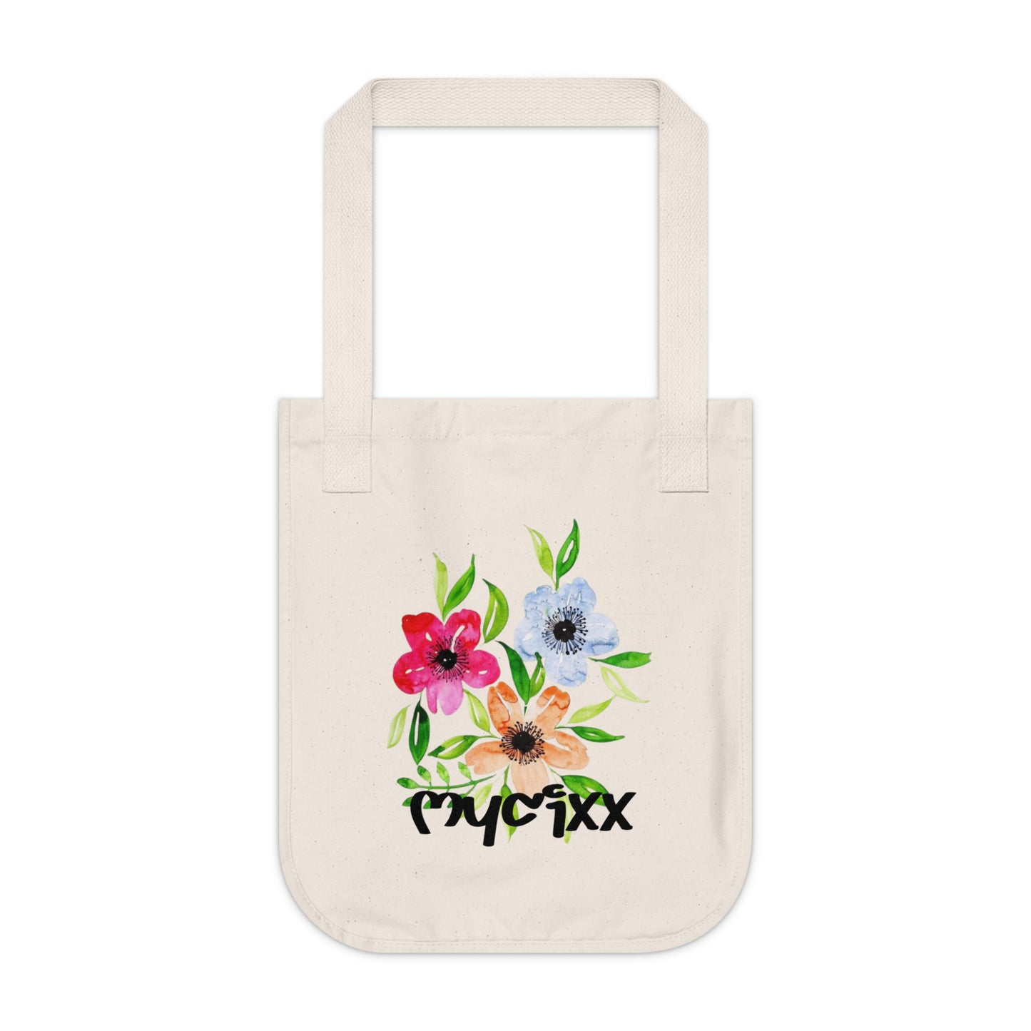 Floral Organic Canvas Tote Bag - Eco-Friendly Shopping & Fashion