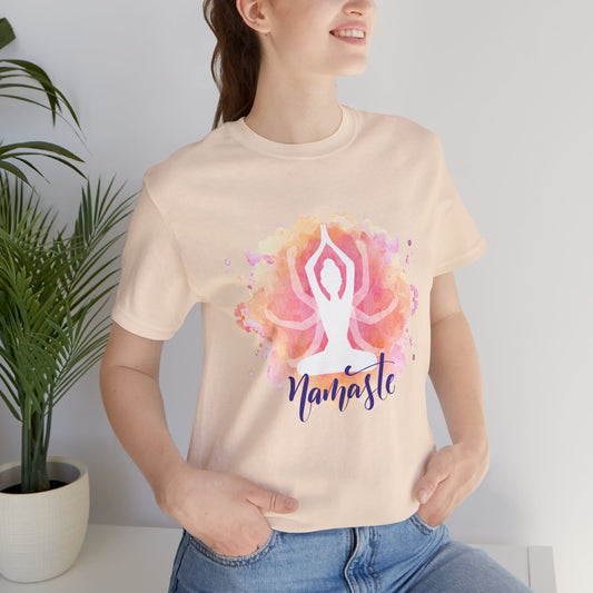 Namaste Yoga T-Shirt – Watercolor Lotus Meditation Tee