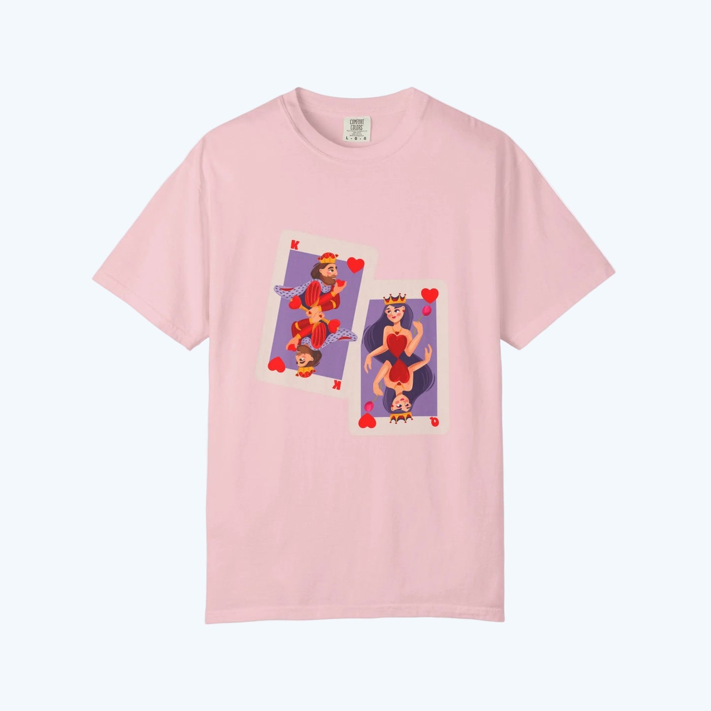Playing Card Lovers T-Shirt — Queen & King of Hearts Graphic Tee
