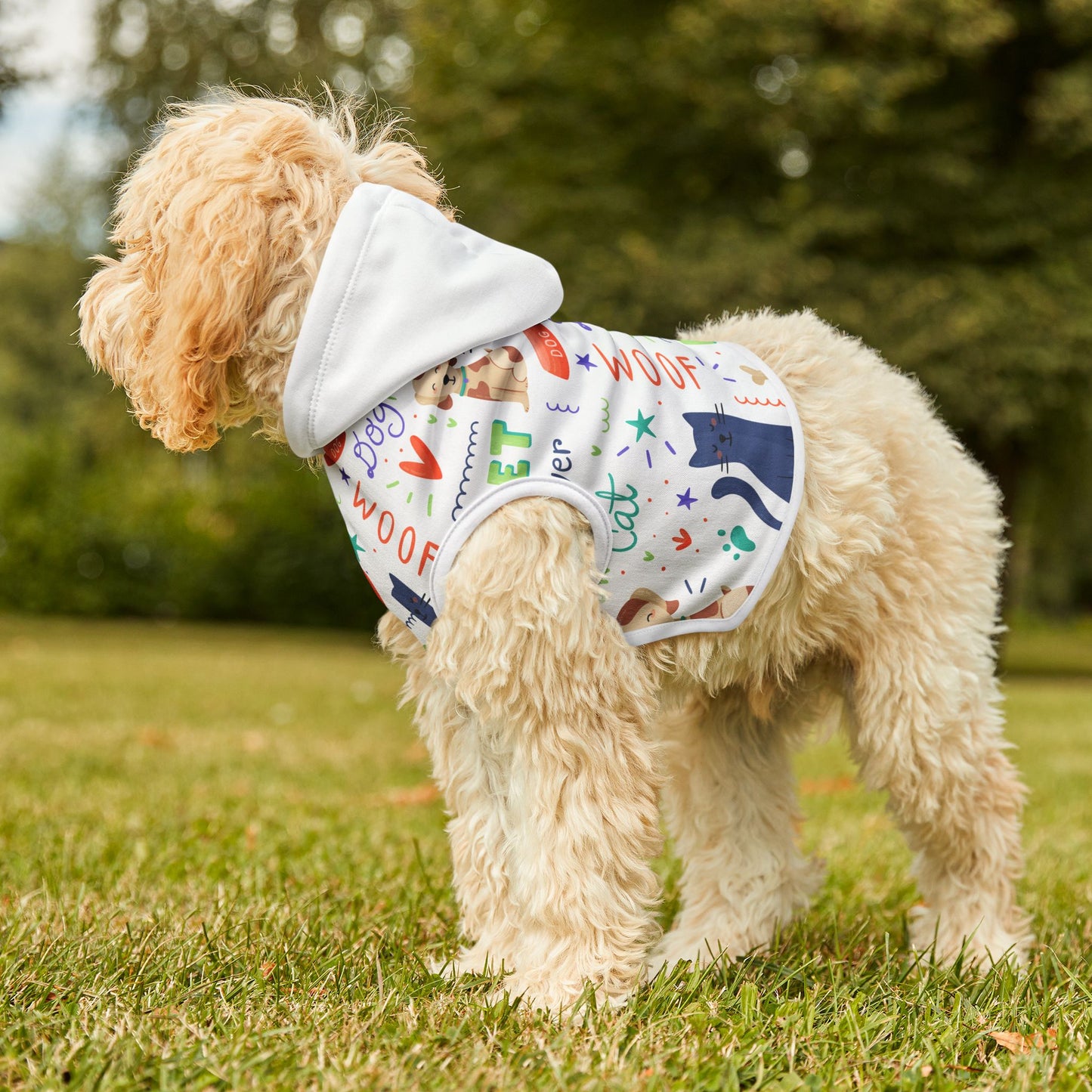 Fun Pet Hoodie - Colorful Dog and Cat Print