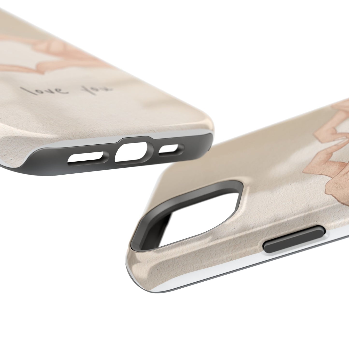 Phone Case — Hands Forming Heart with “love you” Romantic Protective Cover