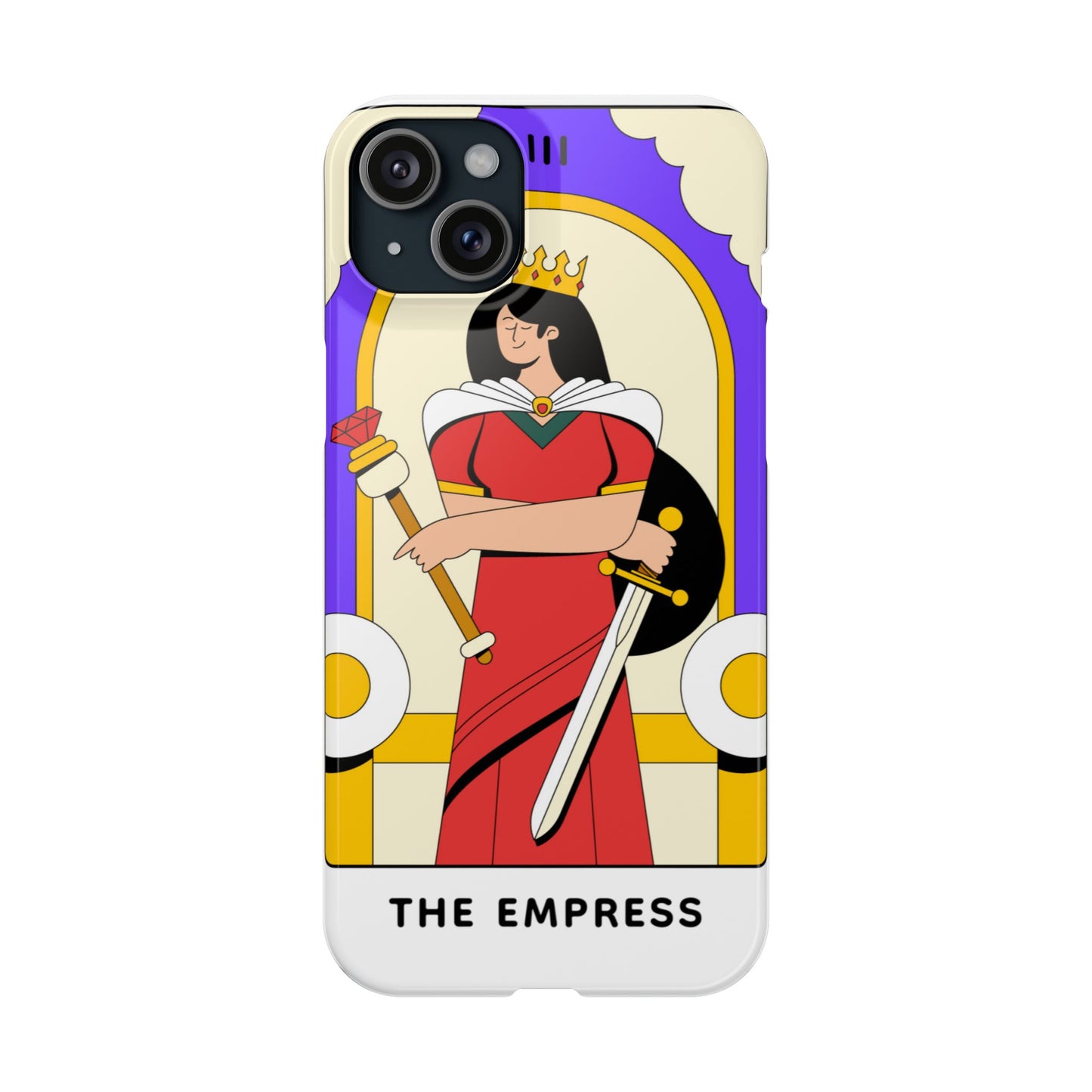 Tarot Empress Slim Phone Case — The Empress Card Design, Feminine Protective Phone Cover