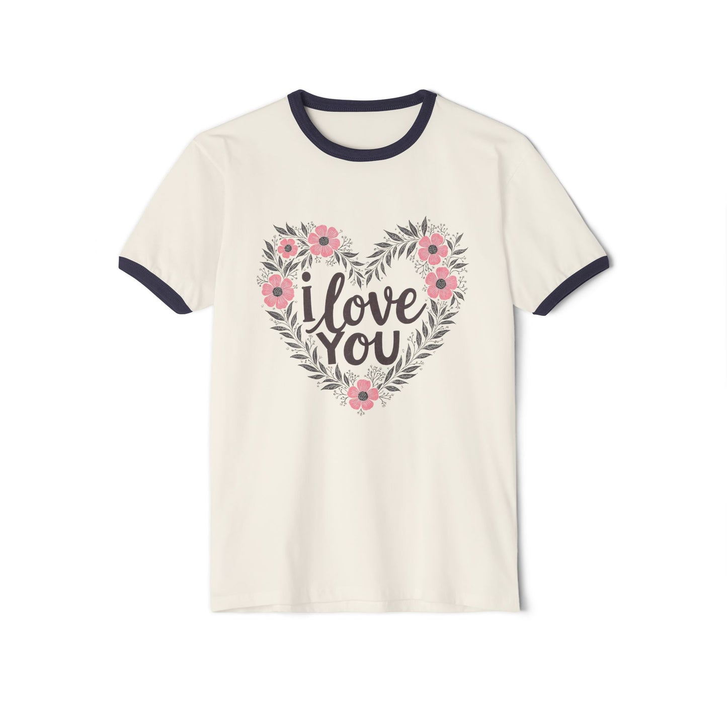 I Love You Floral Ringer Tee