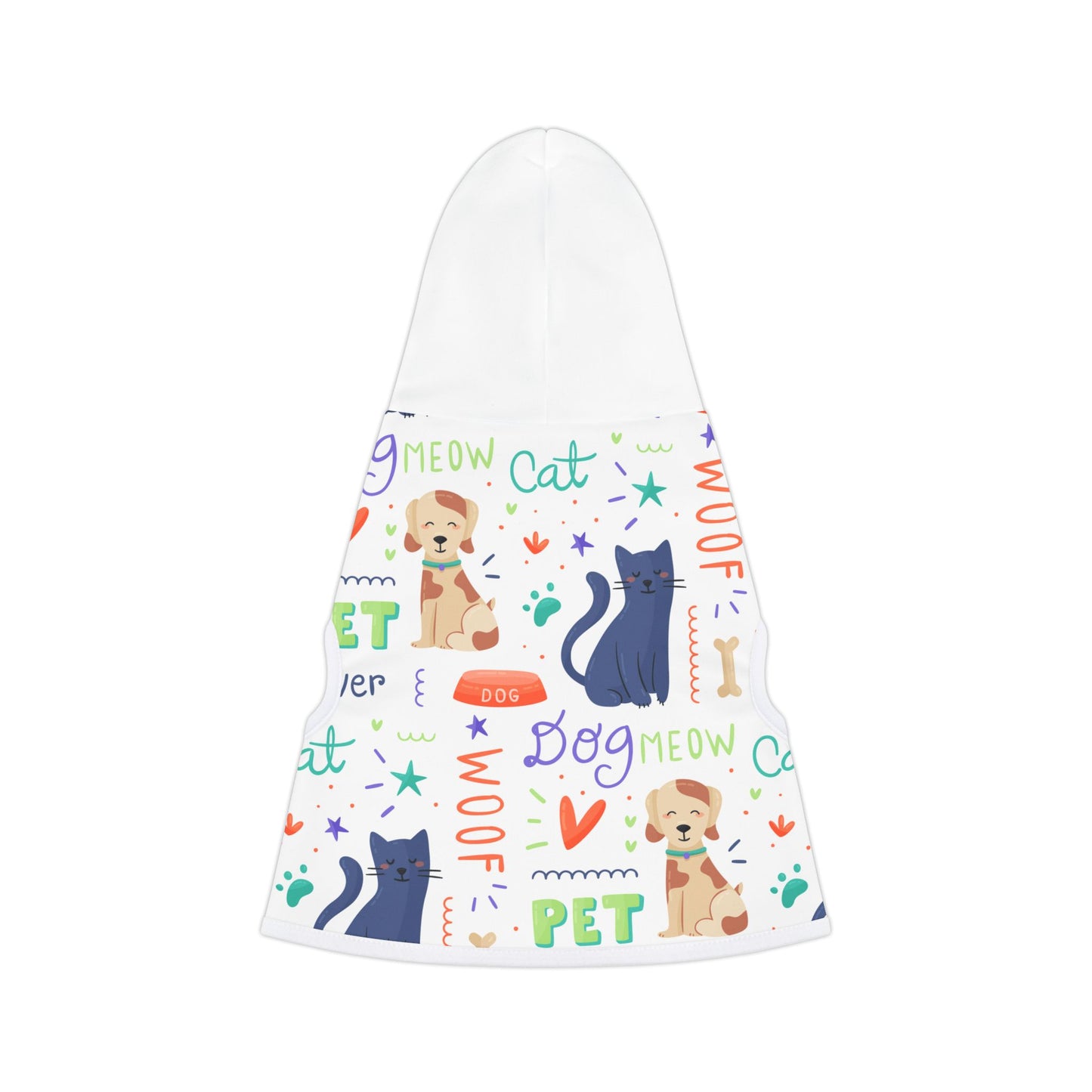 Fun Pet Hoodie - Colorful Dog and Cat Print