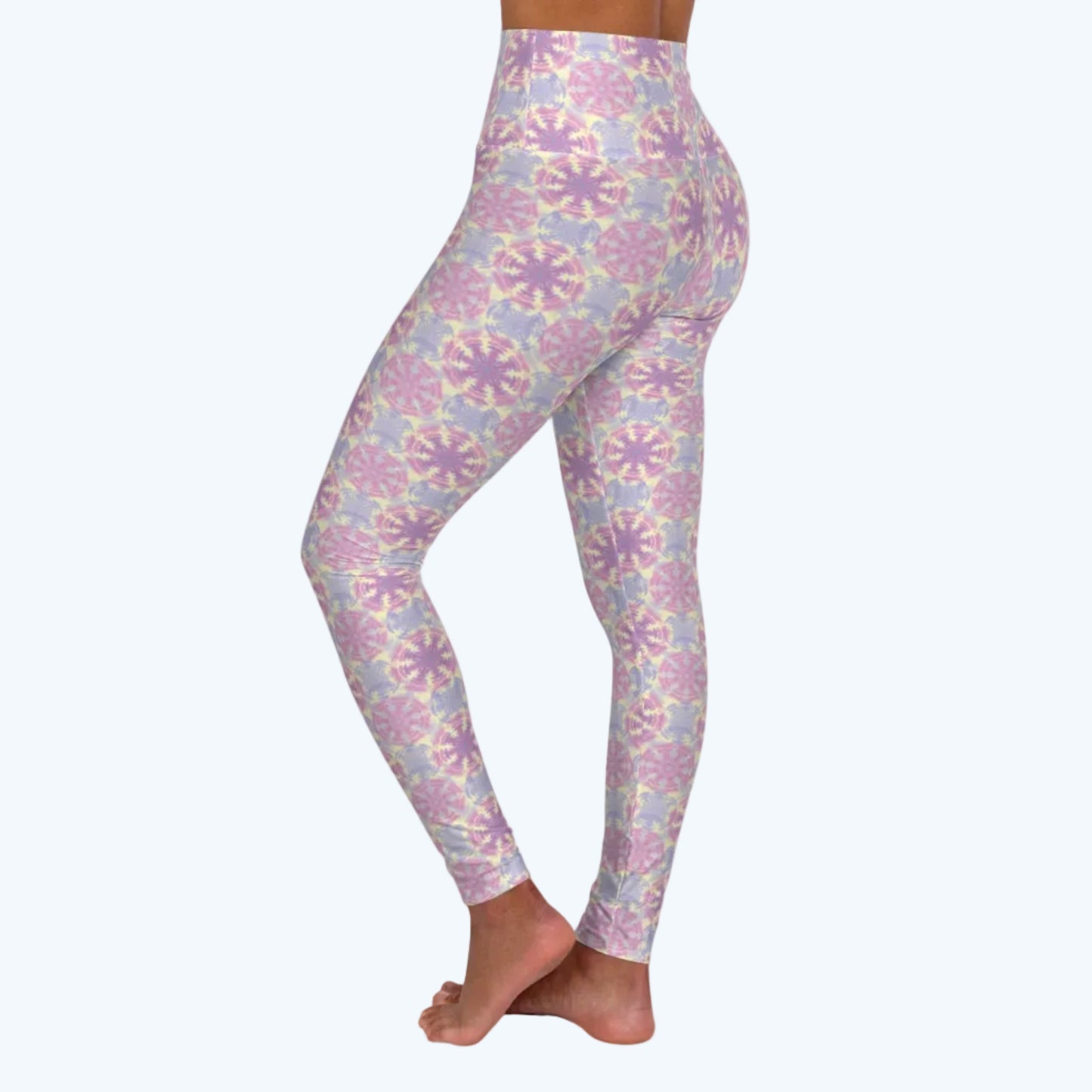 High-Waisted Pastel Mandala Yoga Leggings