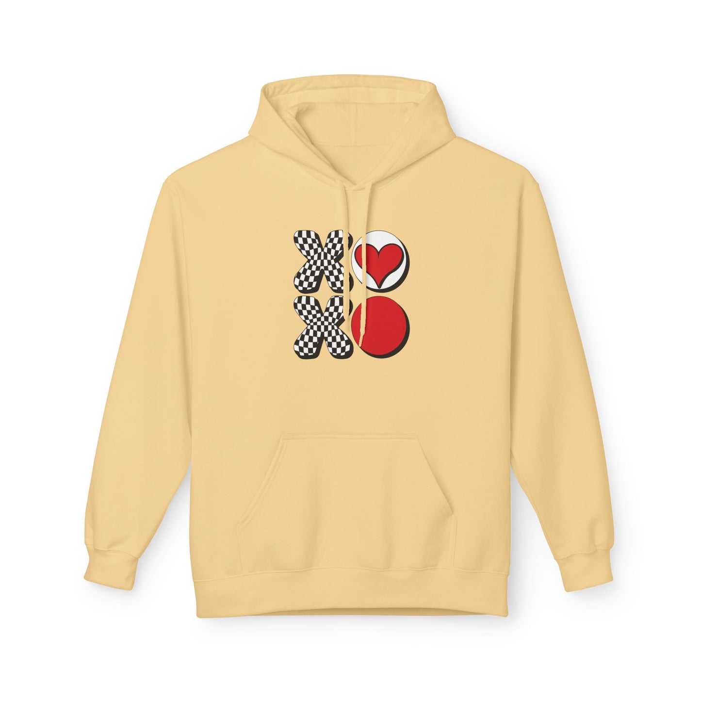 Hugs & Kisses Heart Hoodie — XOXO Checkerboard Love Pullover