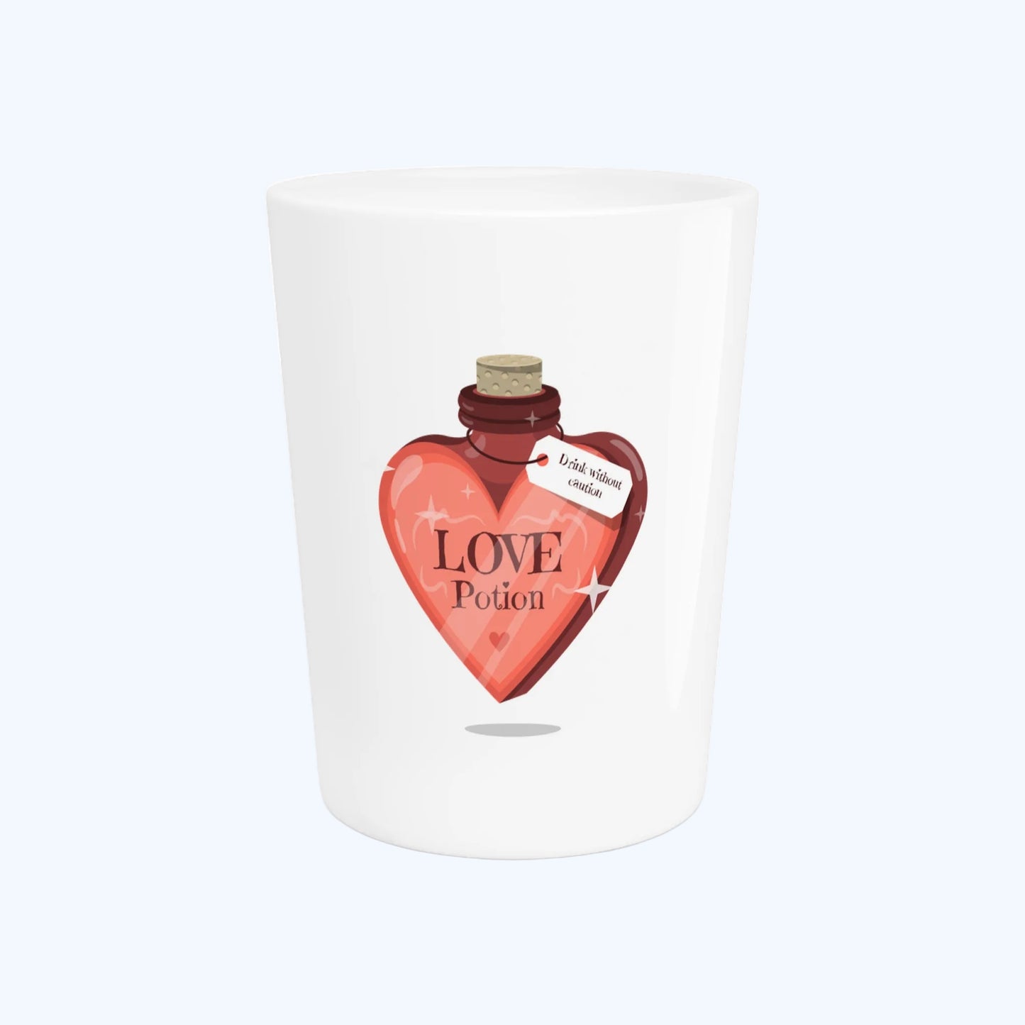 Love Potion Shot Glass — Heart Bottle Valentines Party Favor