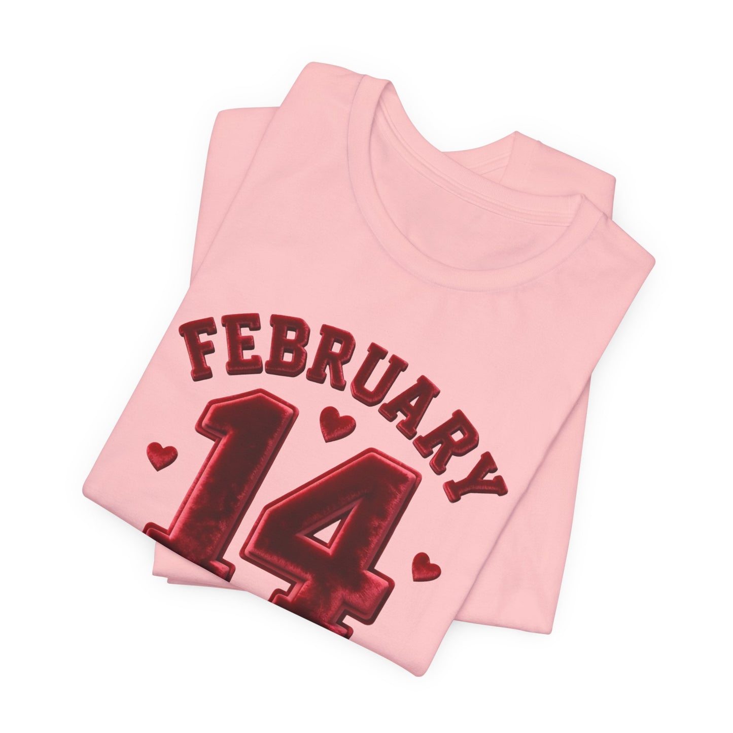 Valentine’s February 14 Tee — Retro Red Heart Date T-Shirt