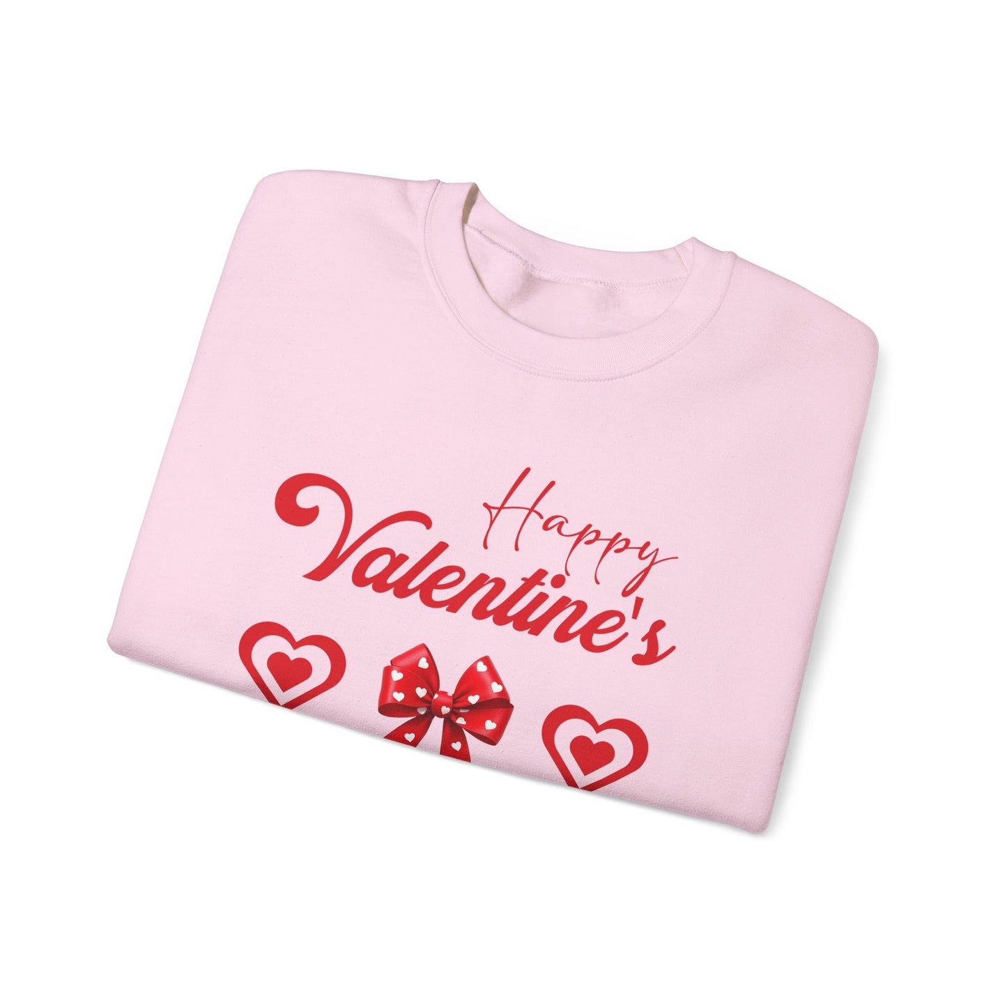 Valentine's Crewneck Sweatshirt – "Happy Valentine's" Hearts & Bows