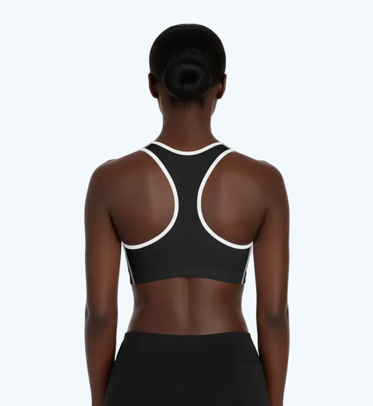 Chakra Line Sports Bra — Black Yoga Activewear