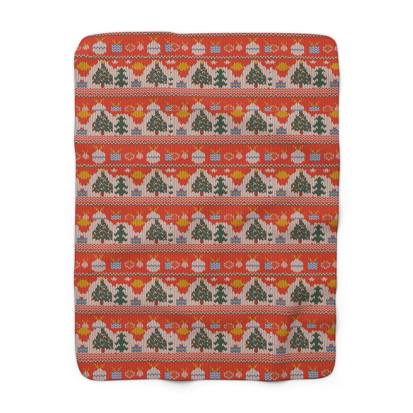 Sherpa Blanket — Cozy Retro Christmas Fair Isle Pattern