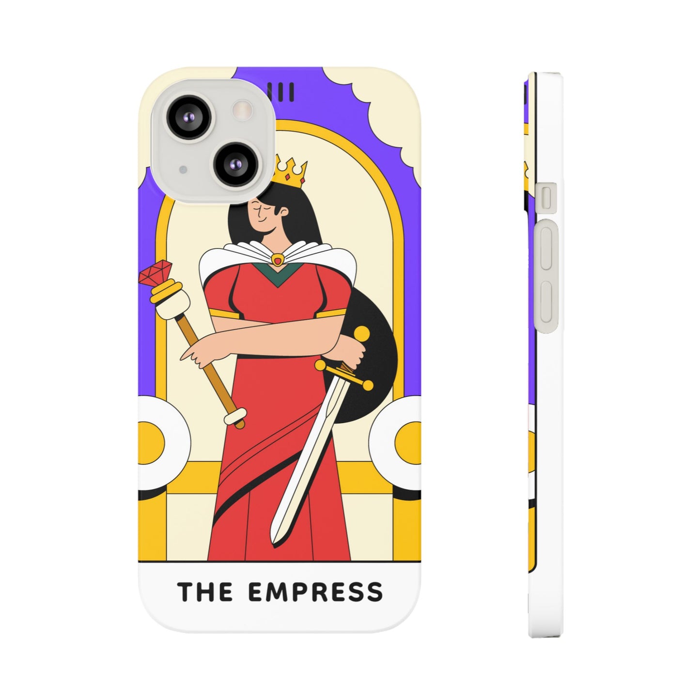 Tarot Empress Slim Phone Case — The Empress Card Design, Feminine Protective Phone Cover