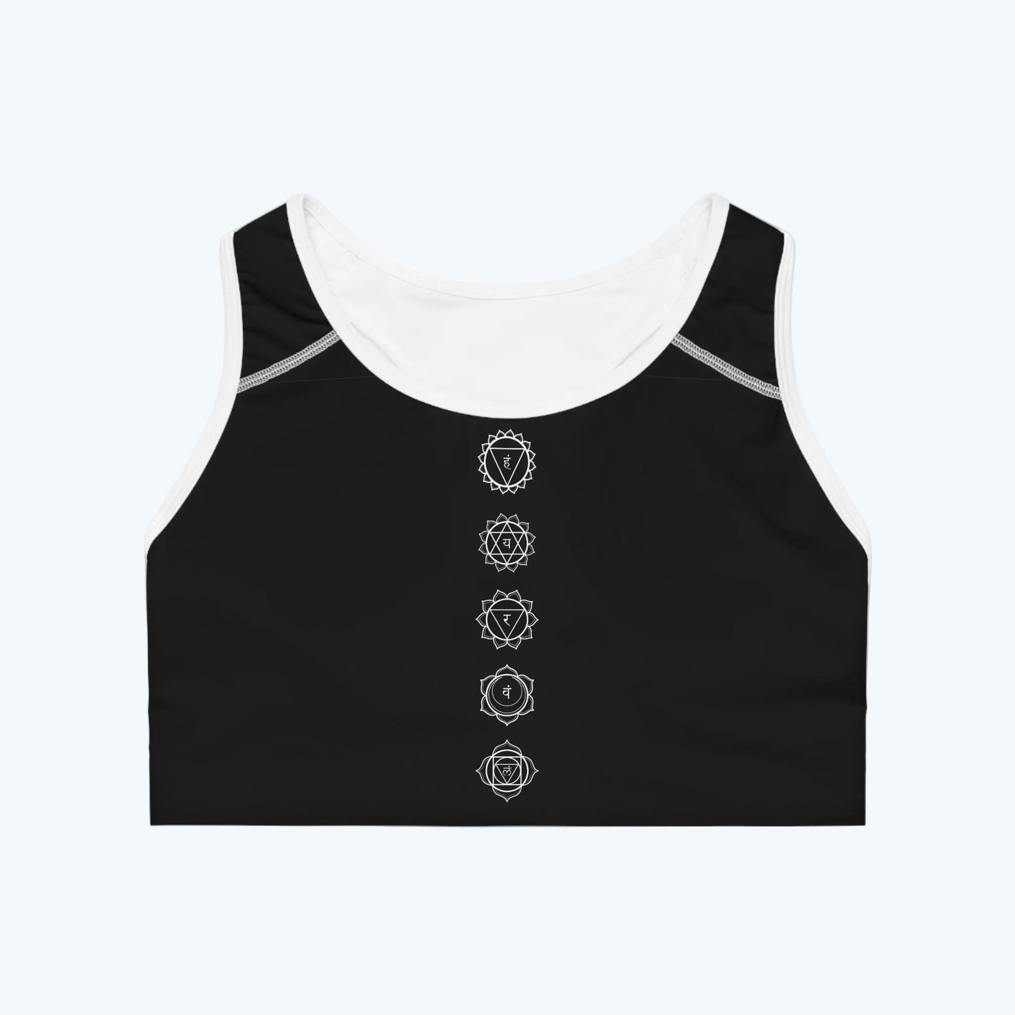 Chakra Line Sports Bra — Black Yoga Activewear