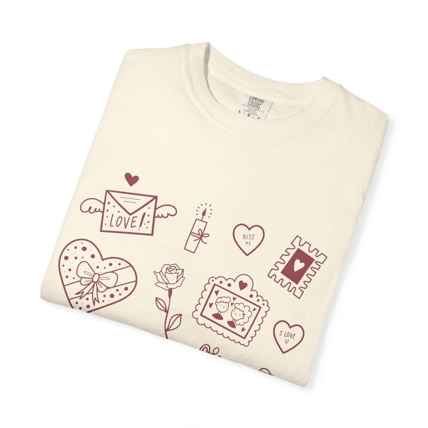 Valentine Doodle T-Shirt — Cute Love Icons Tee