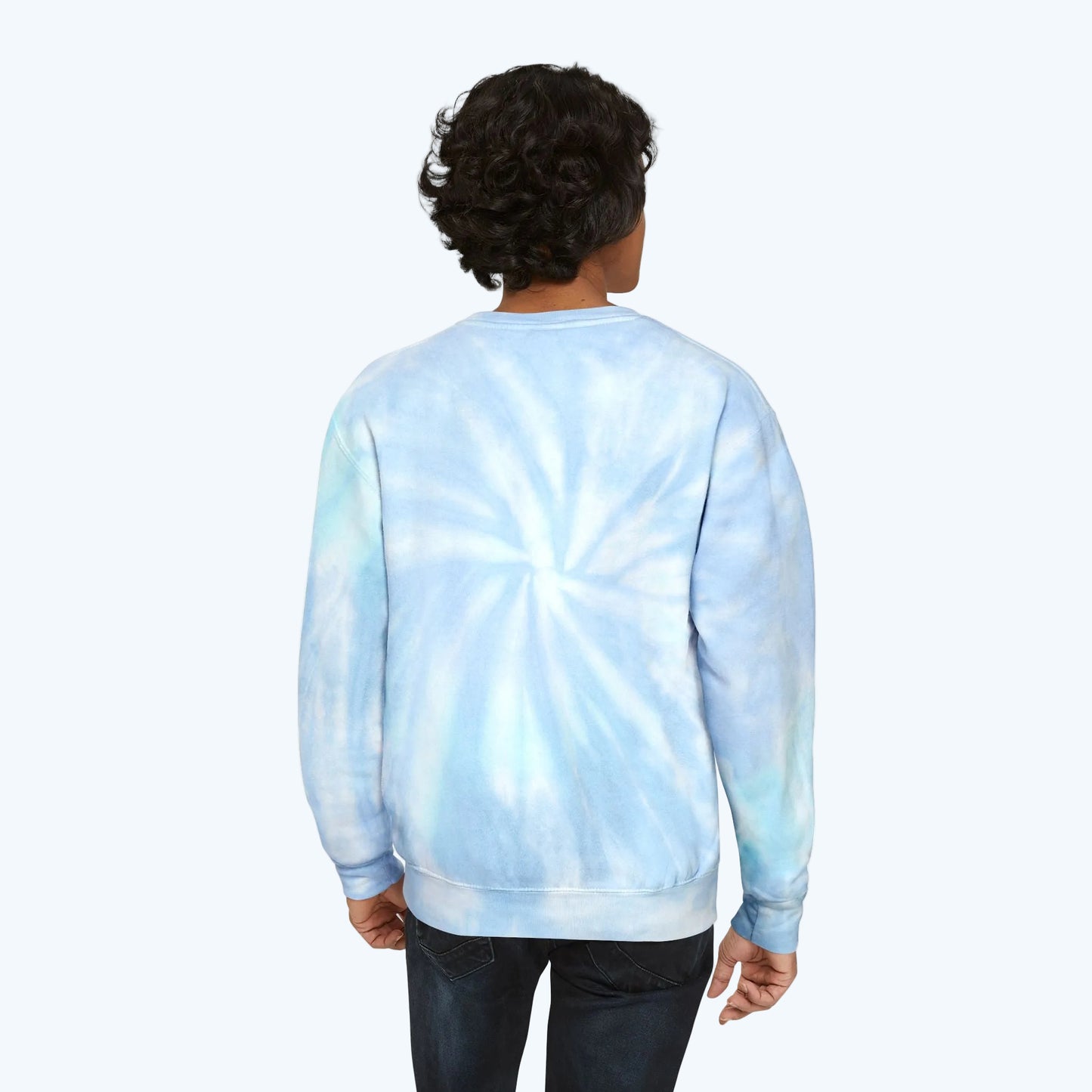 Stay Humble Hustle Hard Tie-Dye Sweatshirt — Light Blue Spiral Crewneck