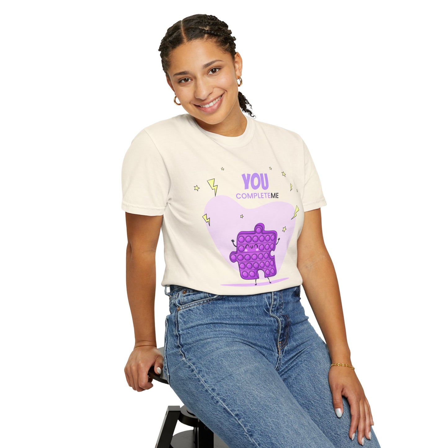 Pop It Heart T-Shirt – "You Complete Me" Cute Fidget Toy Graphic Tee