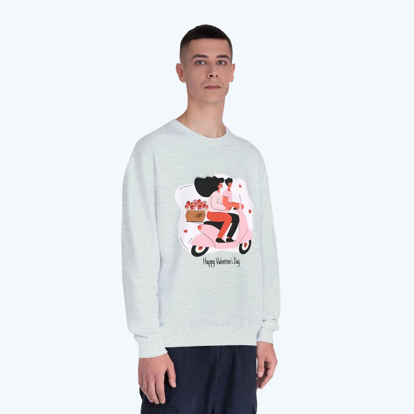 Valentine’s Day Couple Scooter Crewneck Sweatshirt