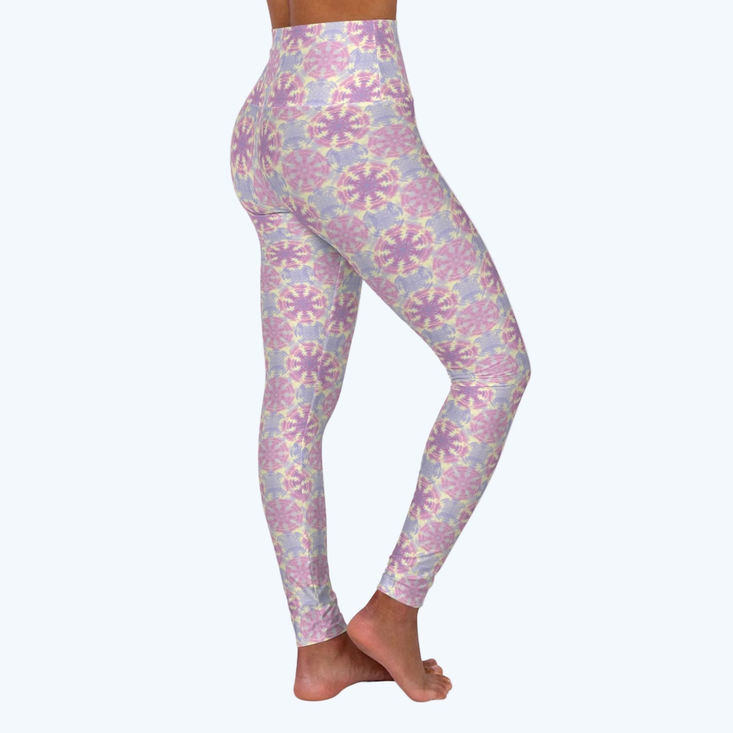 High-Waisted Pastel Mandala Yoga Leggings