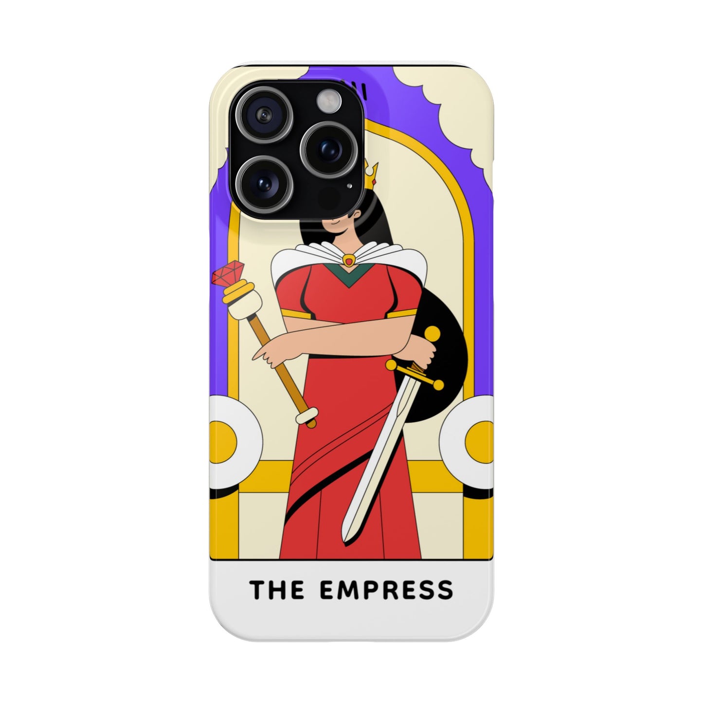 Tarot Empress Slim Phone Case — The Empress Card Design, Feminine Protective Phone Cover