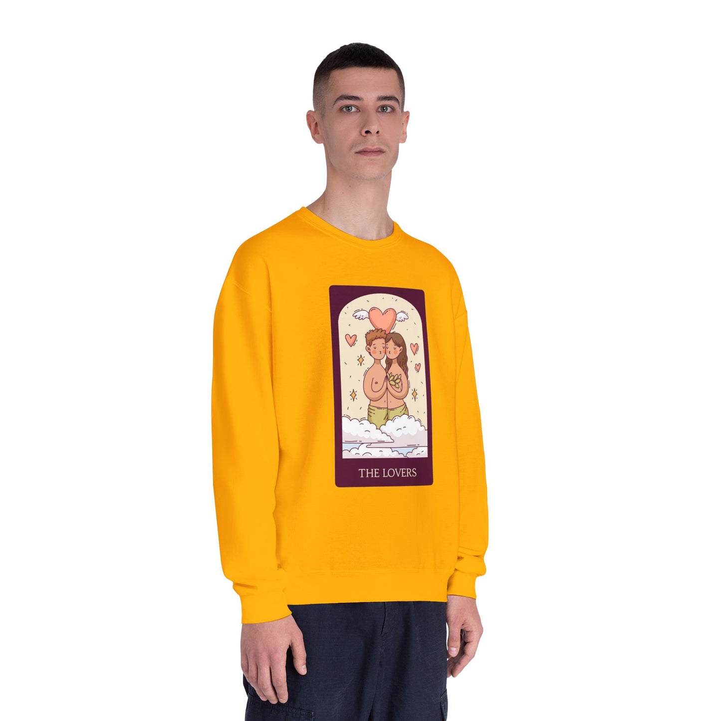 Tarot 'The Lovers' Crewneck Sweatshirt — Cute Retro Love Card Design