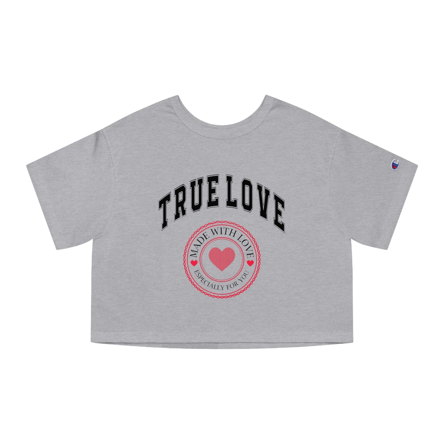 True Love Cropped T-Shirt — 'Made With Love' Heart Graphic