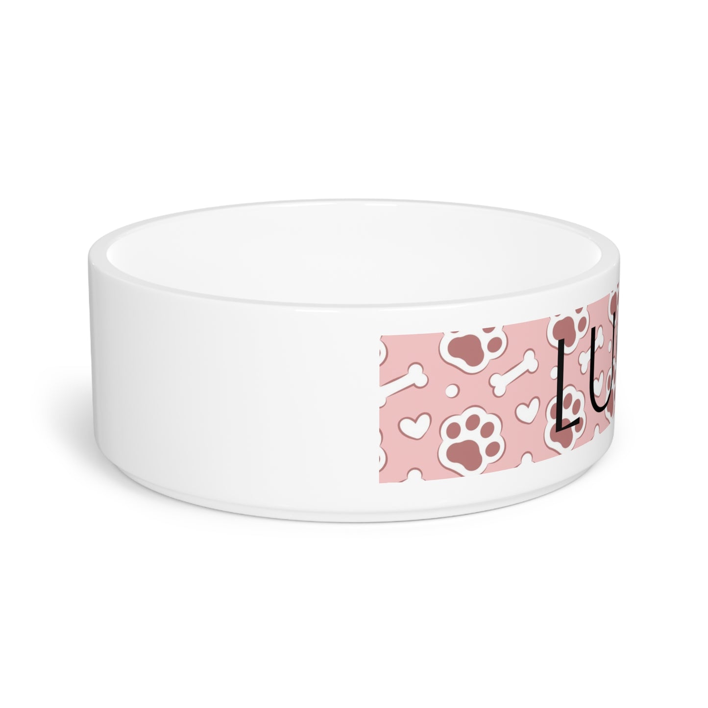 Personalized Lucky Pet Bowl for Dogs and Cats - Paw Print Design