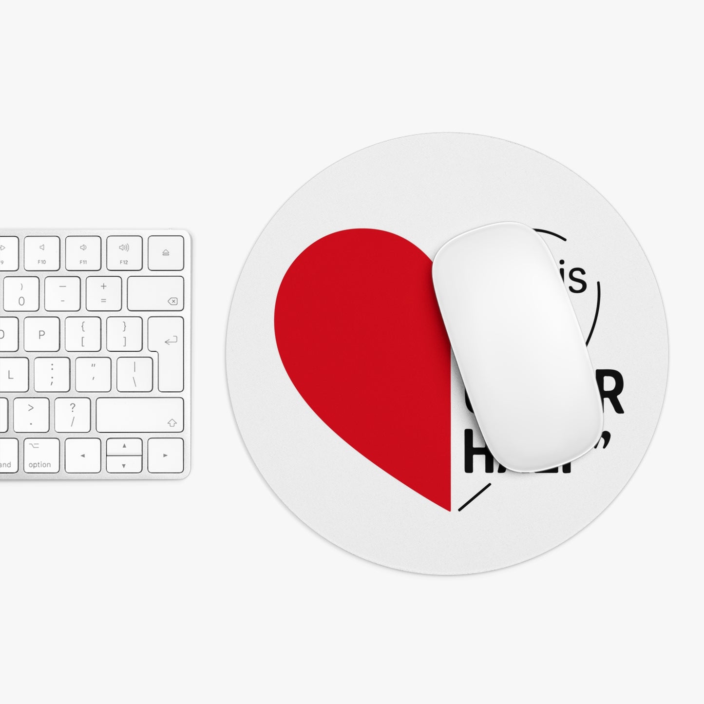 Mouse Pad — "He Is My Other Half" Heart Couple Desk Mat
