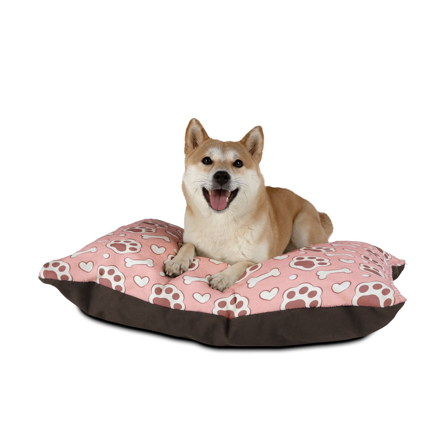 Cozy Pet Bed with Paw Prints and Bones Design