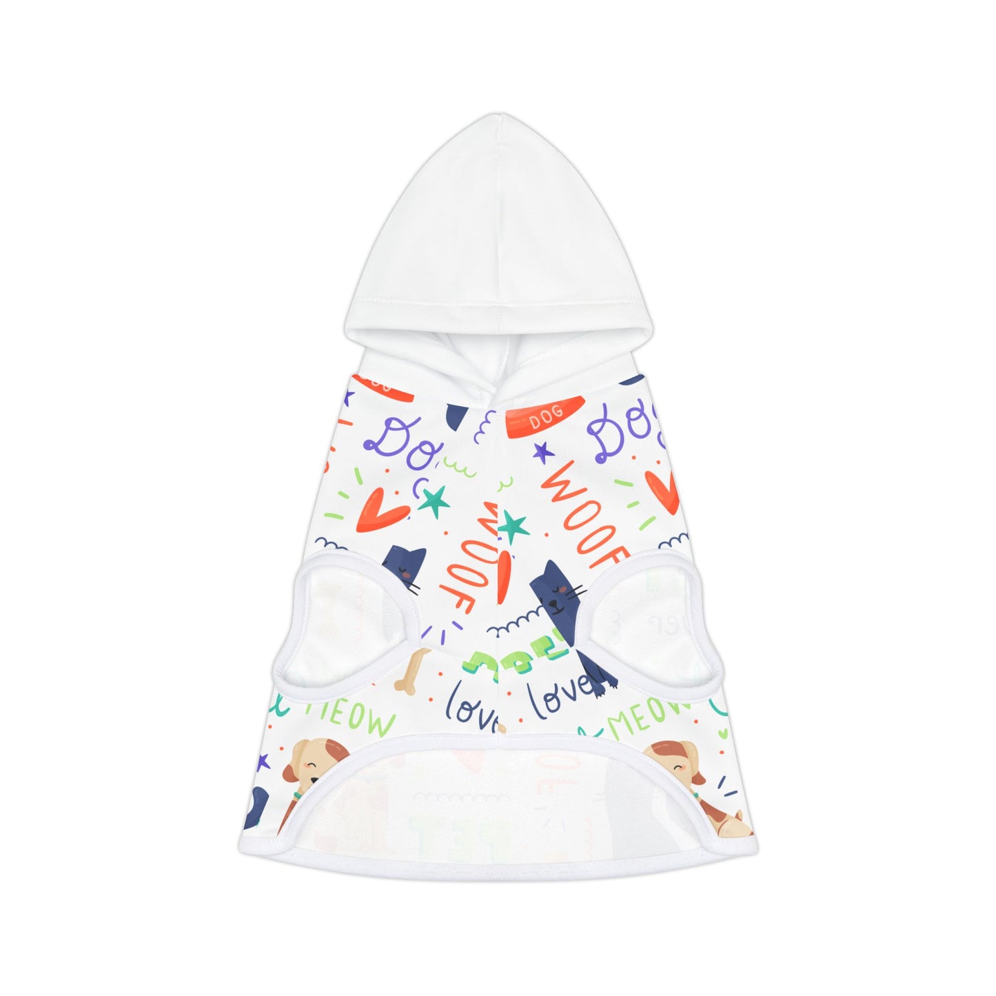 Fun Pet Hoodie - Colorful Dog and Cat Print
