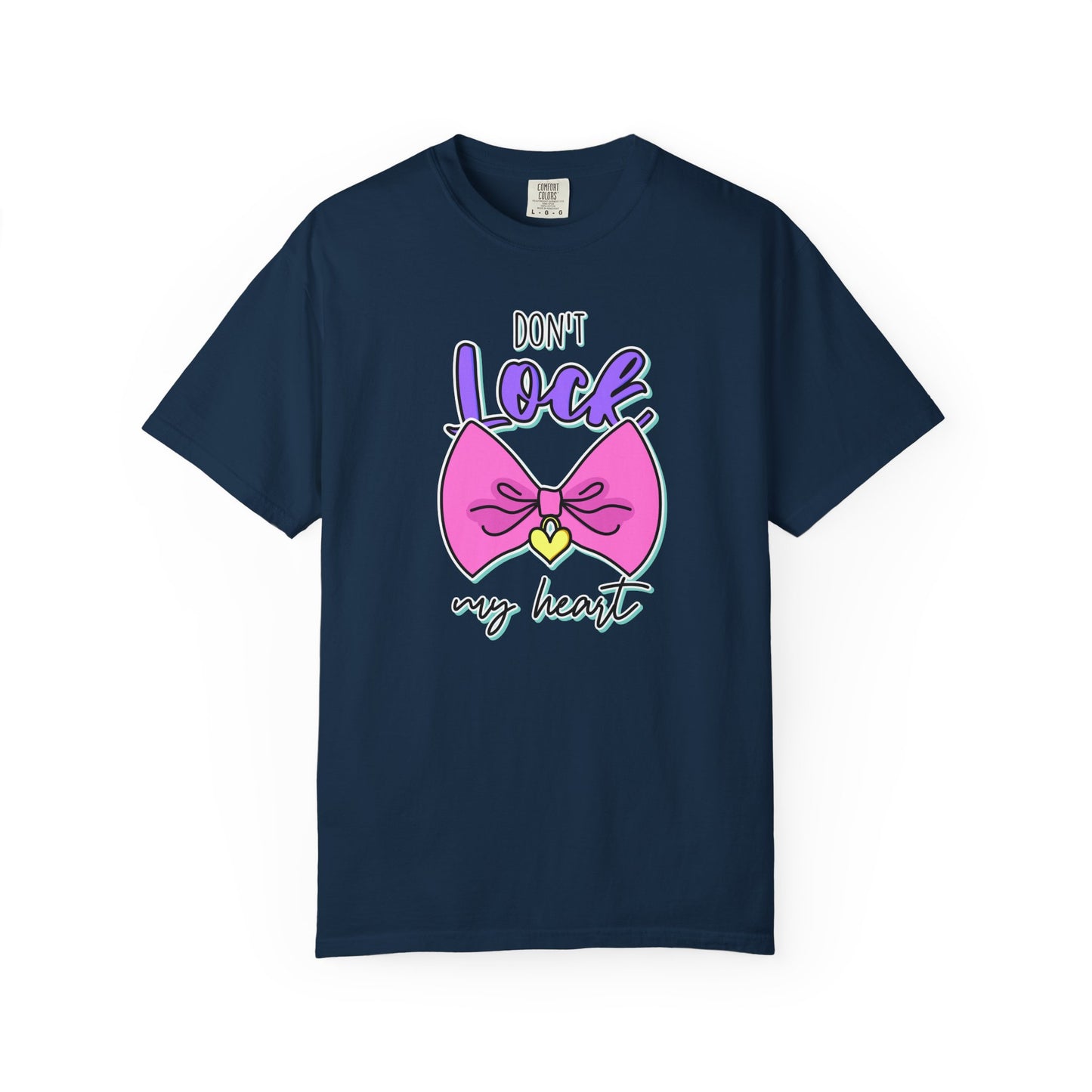 Don't Lock My Heart T-Shirt — Cute Pink Bow Graphic Tee