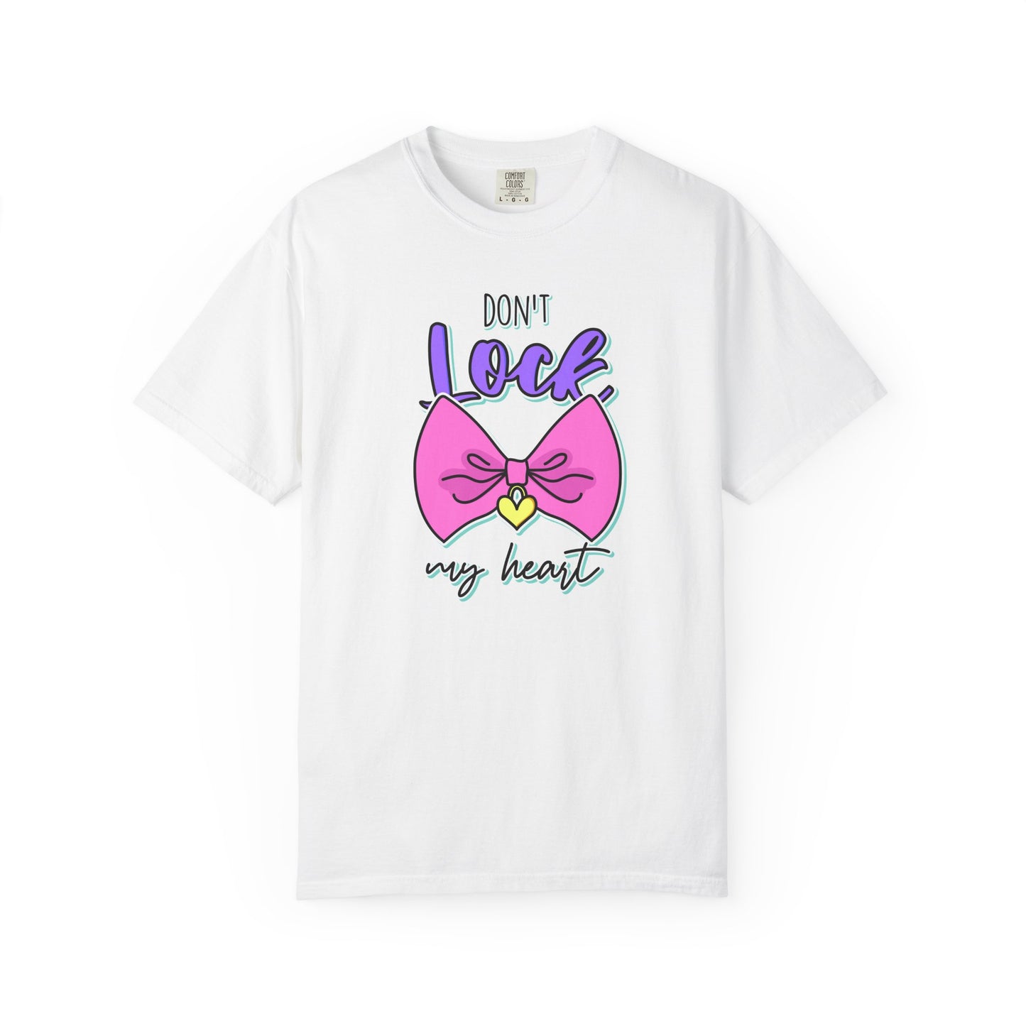 Don't Lock My Heart T-Shirt — Cute Pink Bow Graphic Tee