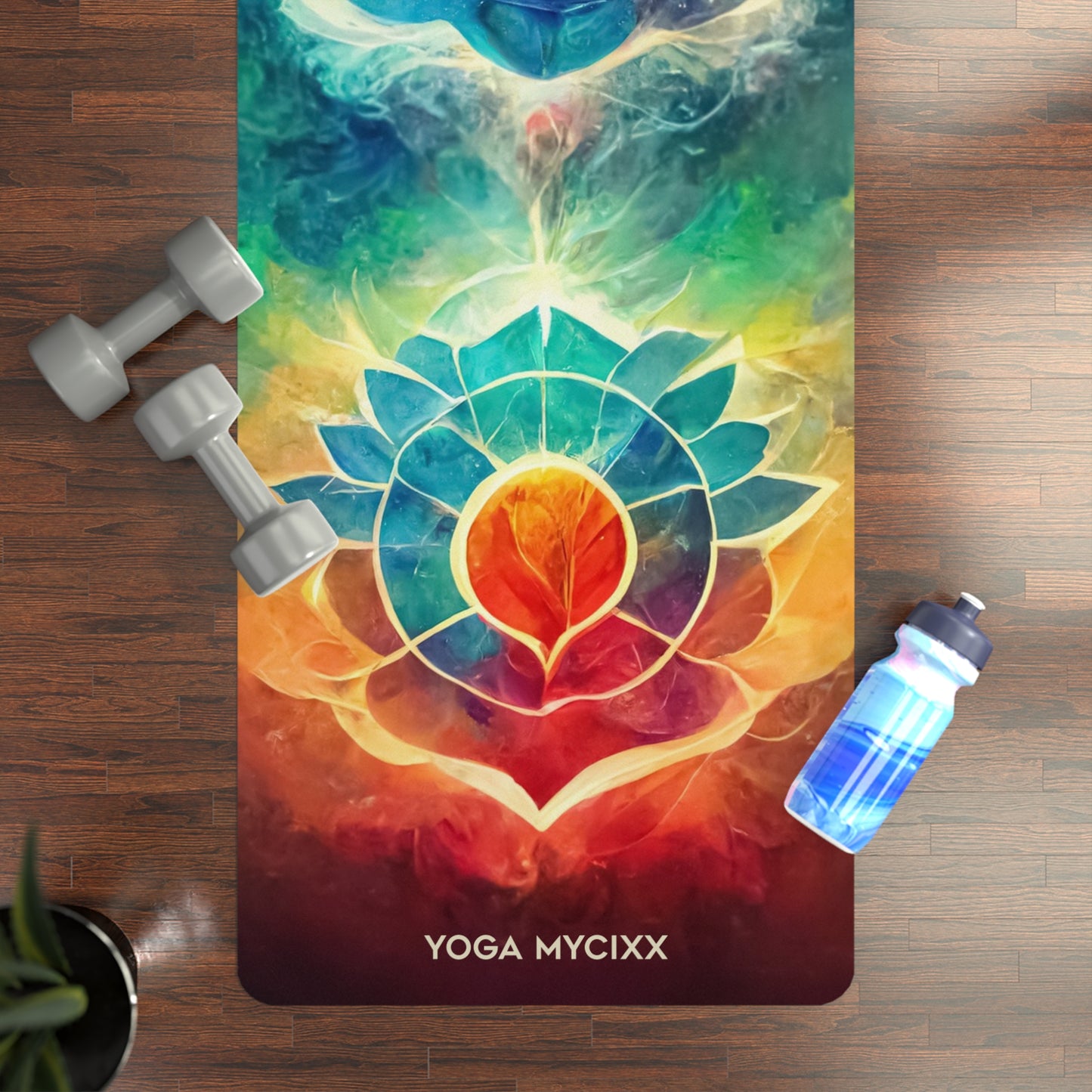 Tie-Dye Sunburst Rubber Yoga Mat — Non-Slip Colorful Meditation & Fitness Mat