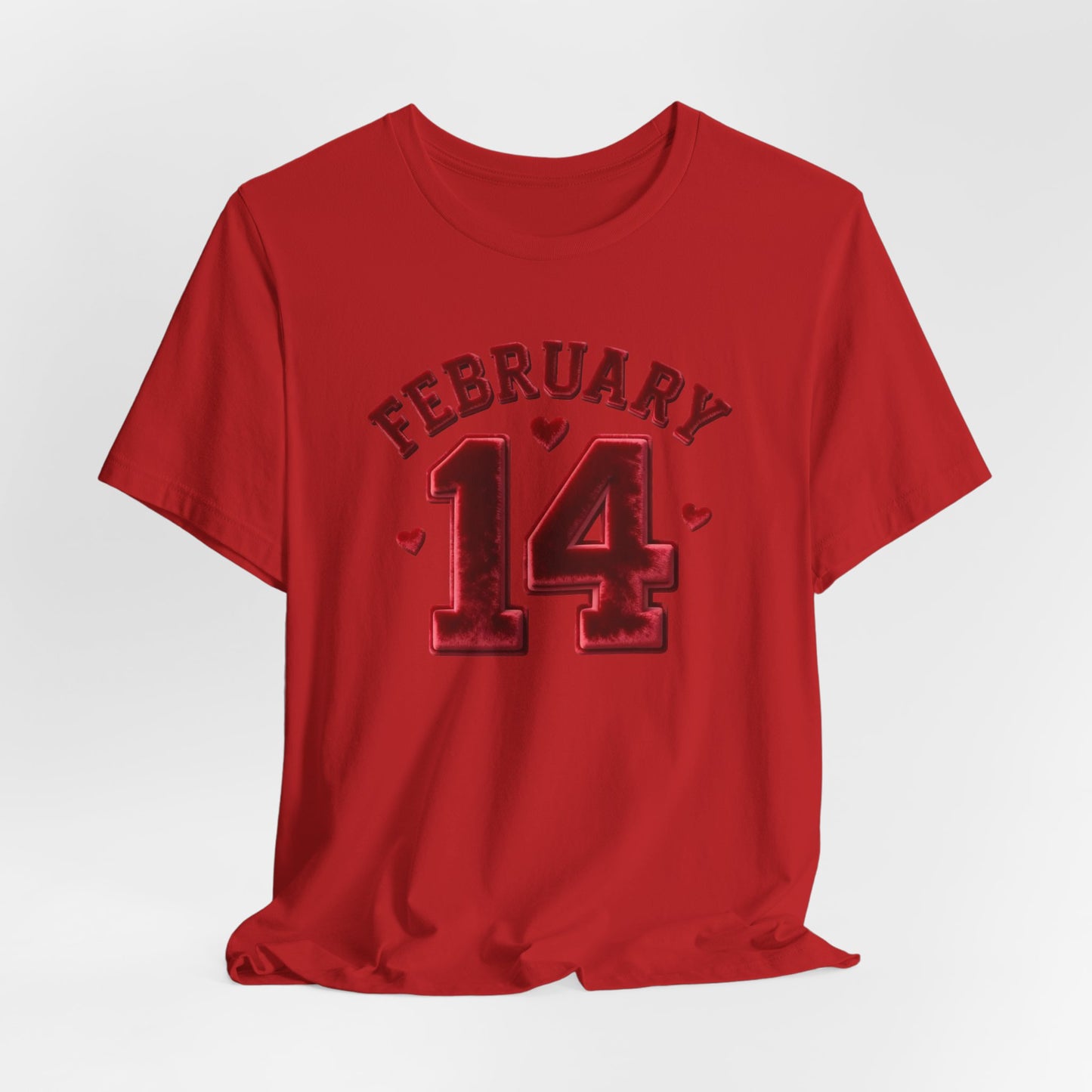 Valentine’s February 14 Tee — Retro Red Heart Date T-Shirt