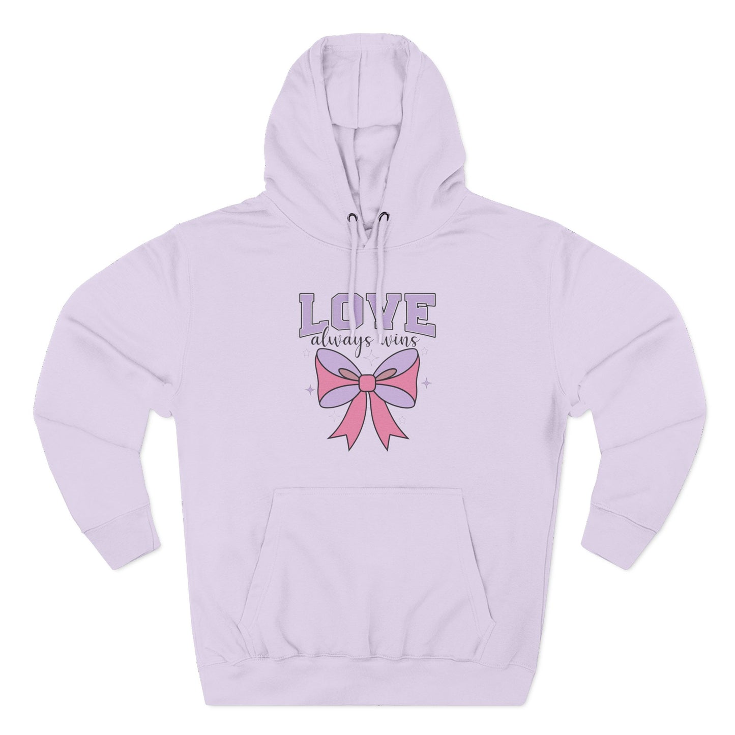 Love Always Wins Hoodie — Cute Pastel Bow Graphic Pullover