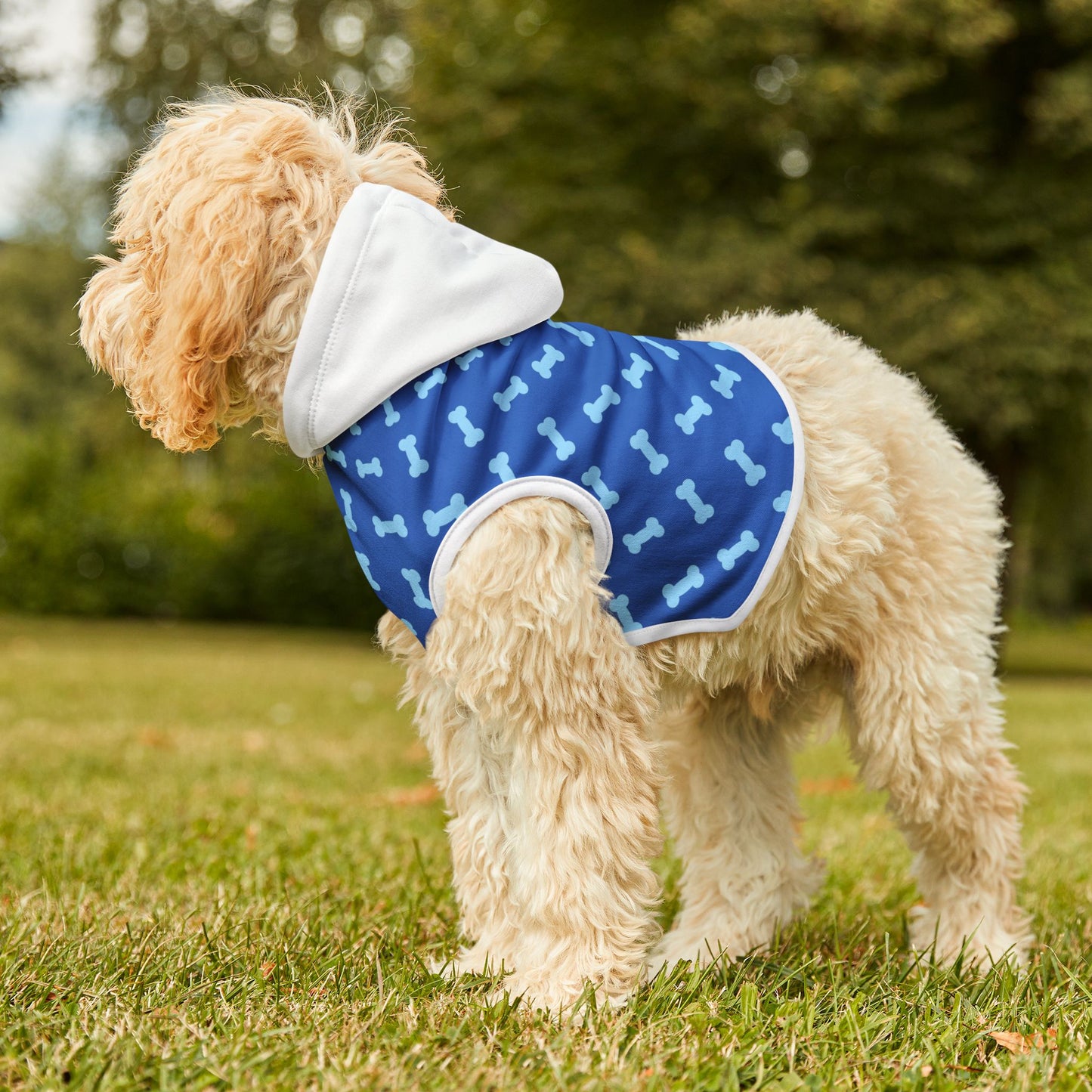 Dog Lover's Blue Bone Pattern Pet Hoodie