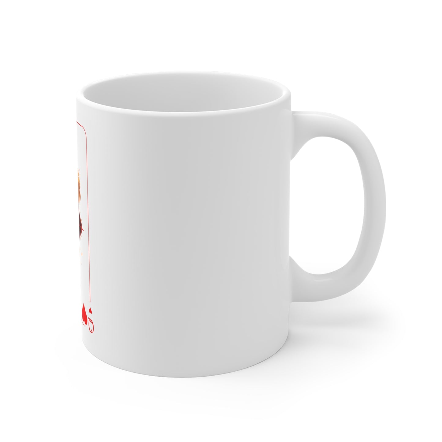 Queen of Hearts Playing Card Mug — Cute Royalty Coffee Cup (11 oz)