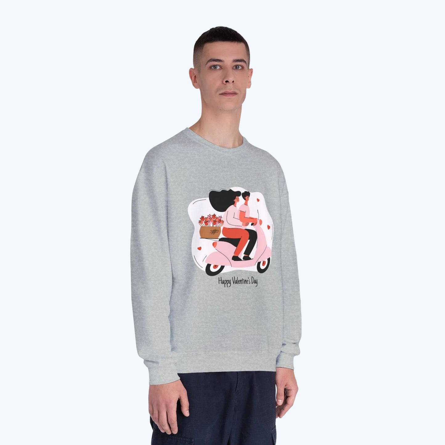 Valentine’s Day Couple Scooter Crewneck Sweatshirt