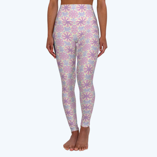High-Waisted Pastel Mandala Yoga Leggings