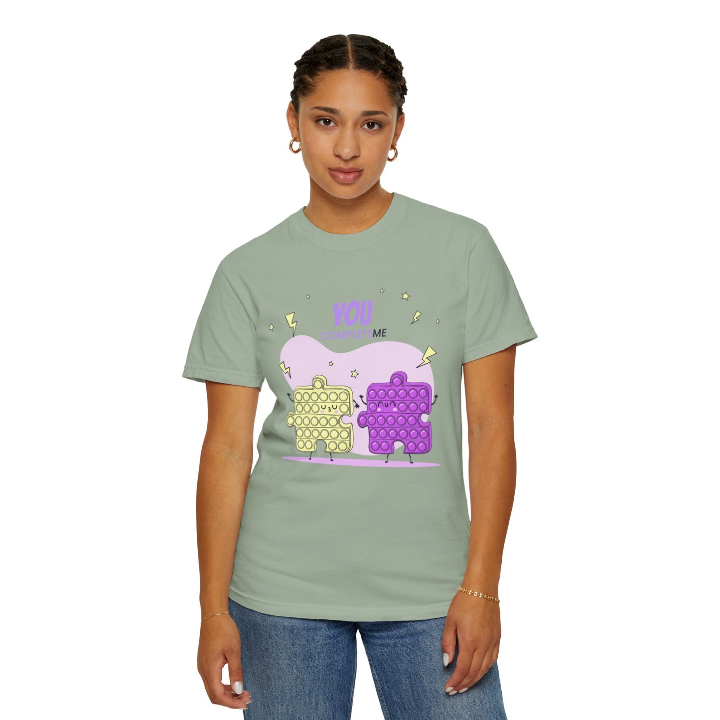 Puzzle Pop Fidget Tee — "You Complete Me" Cute Matching Puzzle Piece Shirt