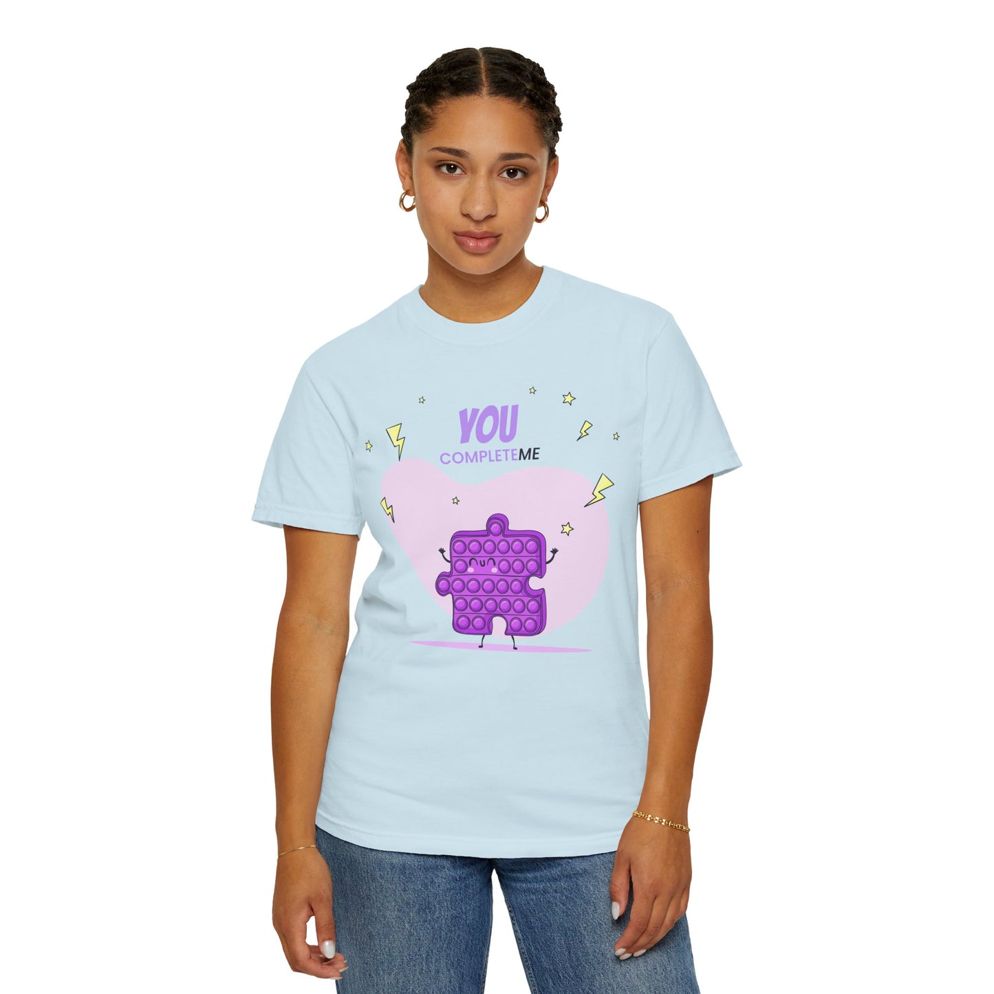 Pop It Heart T-Shirt – "You Complete Me" Cute Fidget Toy Graphic Tee