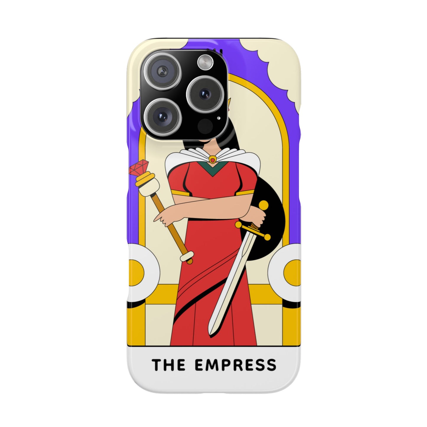 Tarot Empress Slim Phone Case — The Empress Card Design, Feminine Protective Phone Cover