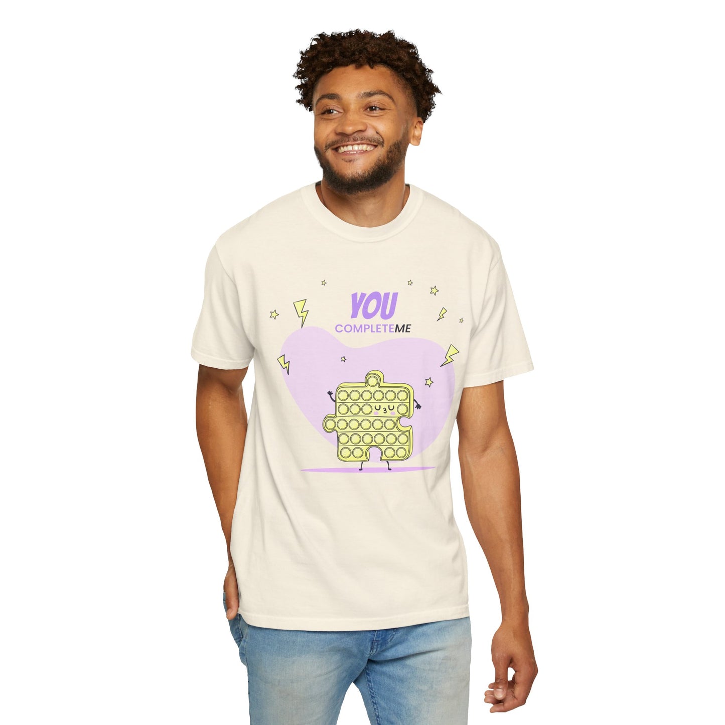 Pop It Puzzle T-Shirt — "You Complete Me" Cute Fidget Toy Graphic Tee