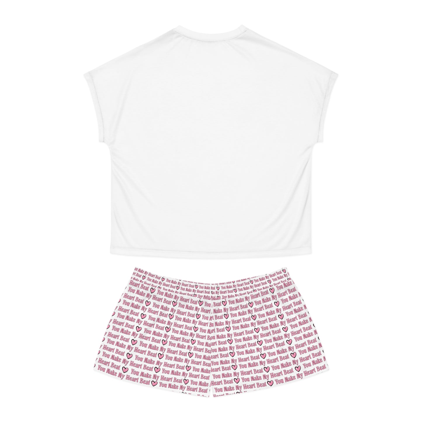 Cupid Is Stupid Women’s Short Pajama Set — Cute Valentine Heart Graphic Sleepwear