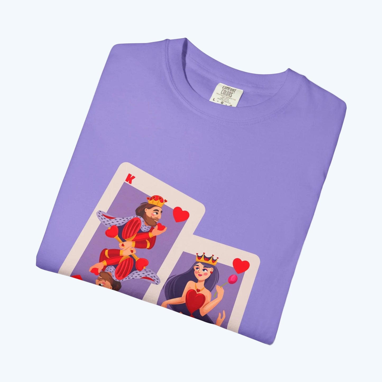 Playing Card Lovers T-Shirt — Queen & King of Hearts Graphic Tee